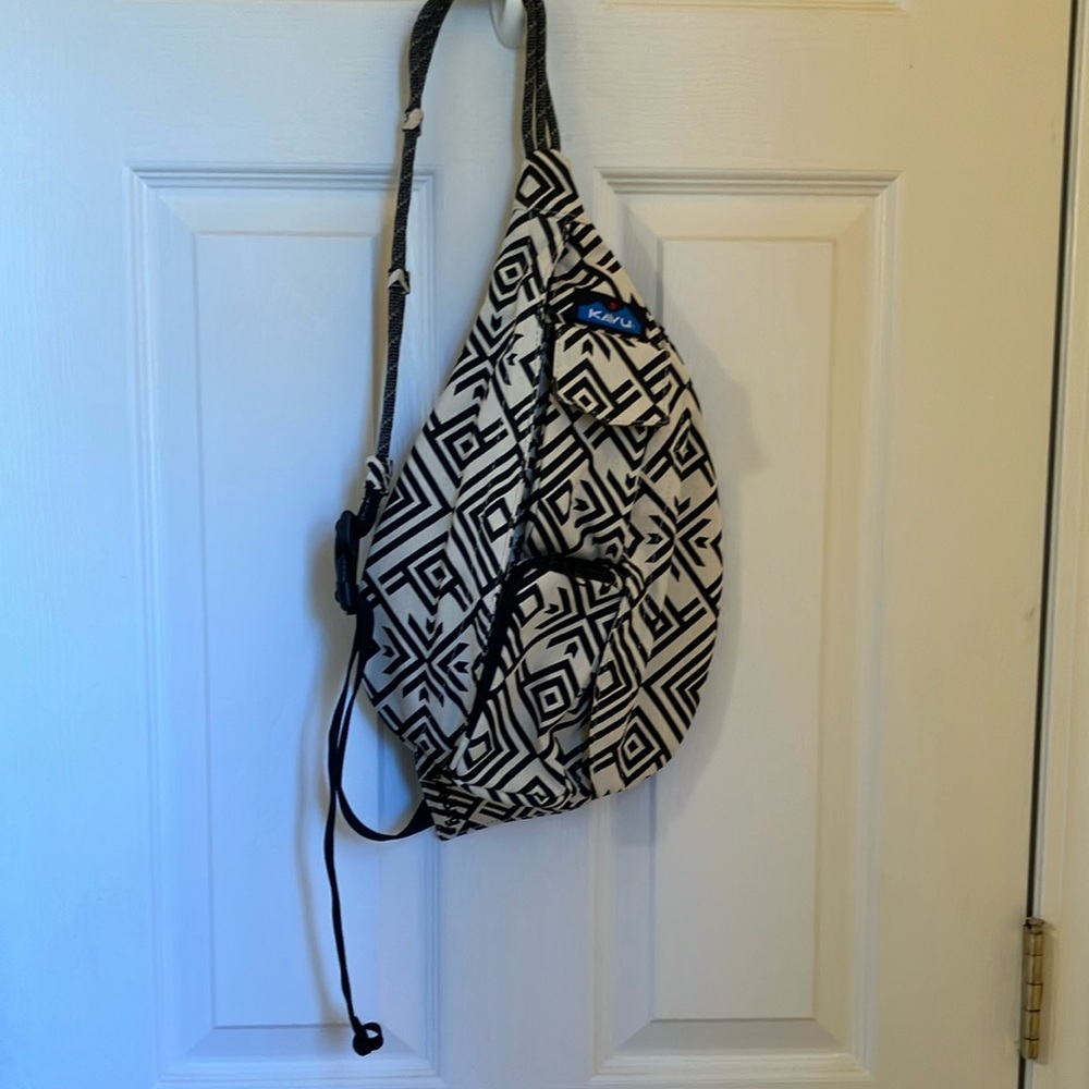 Kavu Black and White Geometric Backpack Lightweight